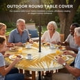 thumbnail image 3 of Round Outdoor Tablecloth with Umbrella Hole and Zipper, Golden Yellow Palm Leaves Tablecloth with Elastic Waterproof, Summer Tropical Botanical Patio Table Covers for 45" - 54" Picnic Pool Tables, 3 of 9
