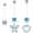 Silver, Clear, Blue, variant on 14G Flexible Clear Acrylic Pregnancy Belly Button Ring Butterfly Heart Dangle Pregnancy Maternity Belly Rings 3PCS