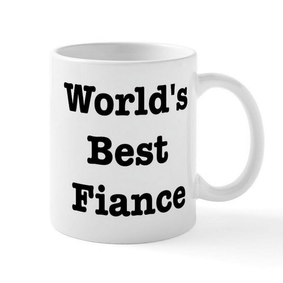 CafePress - Worlds Best Fiance Mug - 11 oz Ceramic Mug - Novelty Coffee Tea Cup