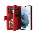 thumbnail image 3 of Multifunctional Case for Samsung S23 Plus,Card Slots[RFID Blocking],Durable Flip Folio Kickstand Magnetic Closure Leather Zipper Wallet Wrist Strap Shockproof Case for Samsung Galaxy S23 Plus, Red, 3 of 12