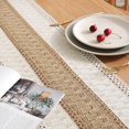 thumbnail image 5 of Patchwork Burlap Table Pants Farmhouse Style, Country Style Woven Cotton Crochet Lace, Bohemian Style, 70", 5 of 5