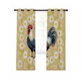 thumbnail image 7 of Spring Floral Rooster Blackout Curtains for Bedroom, Farmhouse Flowers Elegant Botanical Thermal Insulated Kitchen Drapes with Grommets, Light Blocking Window Treatment, 2 Panels 42" x 54", 7 of 7