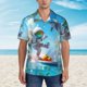 thumbnail image 2 of Balery Astronaut Tropical Dolphin Camisas hawaianas de manga corta para hombre, camisas playeras de corte holgado, camisas de vacaciones con botones,XX-Large, 2 of 7