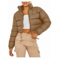 thumbnail image 4 of Veste Matelassée Courte pour Femmes, Manteau d'Extérieur, Kaki, G, 4 of 9