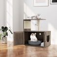 thumbnail image 2 of Gymax 34.5'' Tall Wooden Cat Tower w/ Sisal Scratching Post & Mat Litter Box Enclosure, 2 of 10
