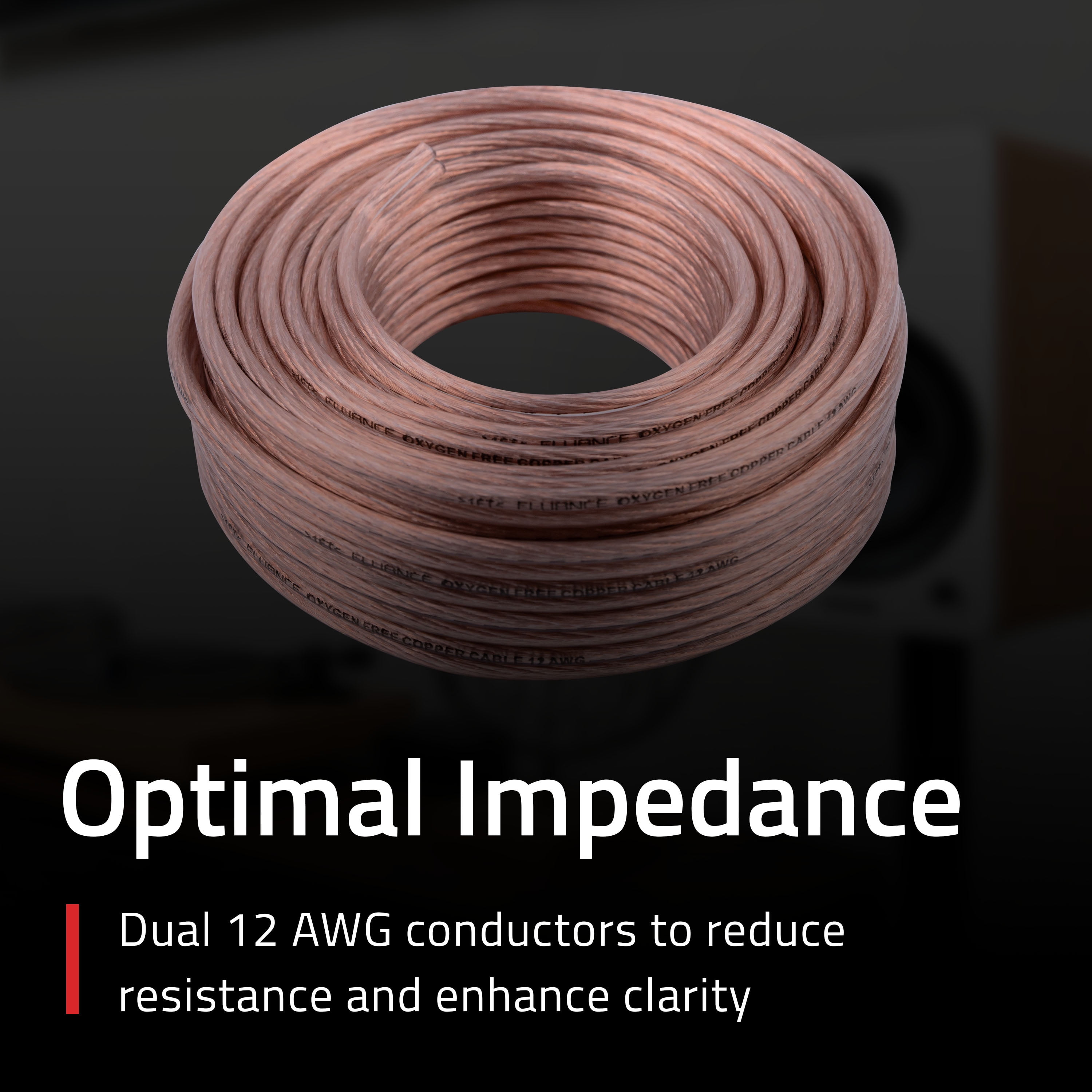 Fluance 12AWG 50ft Speaker Wire, Oxygen-free Copper Cable, for Hi-Fi Set-up, Home Theaters, Bookshelf or Floor-standing Speakers