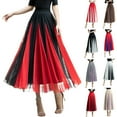 thumbnail image 3 of Women Patchwork Mid Length Skirt Dance Party A Line High Waisted Skirt Holiday Party Half Skirts Womens Summer Skirts Mesh Mini Skirt Denim Skirts plus Size Cute Skirts for Women Leather Pleated, 3 of 3