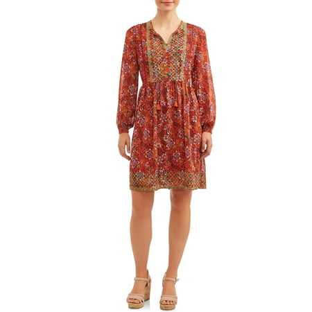 Women's Embroidered Peasant Dress