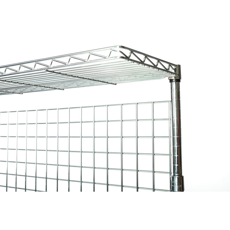 14 Deep x 48 Wide x 63 High Master Chrome Bakers Rack with Wine Storage