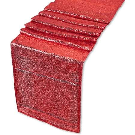 

Trimming Shop Glitter Sequin Table Runner 11 x 108 Red Table Overlay for Party Decoration 1pcs