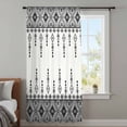 thumbnail image 4 of Black White Boho Sheer Curtains 63 Inches Long, Vintage Ethnic Tribe Abstract Art Retro Light Filering Curtains, Breathable Simi Curtain Privacy Drapes for Living Room Bedroom Window Treatment, 4 of 9