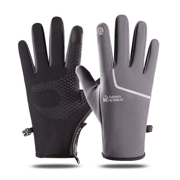 Vikakiooze Winter Gloves Gloves Waterproof Anti-Slip Silicone Thermal Gloves with Fleece for Biking Climb