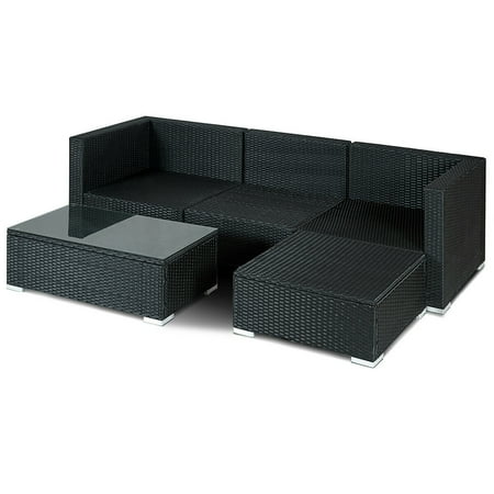 Gymax Rattan Wicker Table Shelf Garden Sofa 5 Pcs Patio Furniture Set W Cushion Black Canada - Black Patio Sofa Cushions Gymax Rattan Wicker Table Shelf Garden Sofa 5 Pcs Patio Furniture Set W Cushion Black Canada - Black Patio Sofa Cushions