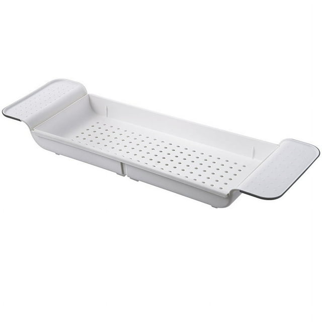 Multi-use Bathtub Tray Caddy Bath Tub Shelf Rack Tray Bathroom Holder Storage Organiser, Kitchen Dish Drying Rack Drainer Shelf, 21.7-30.7
