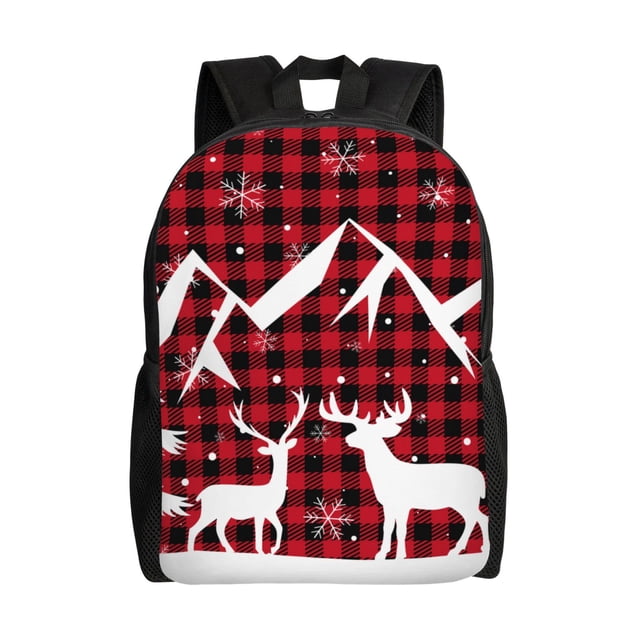 Easygdp Christmas Buffalo Plaid Mochila Versátil y Elegante: Comodidad, Almacenaje y Durabilidad para la Universidad, Trabajo, Viajes y Uso Diario