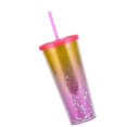 thumbnail image 2 of Double Layer Plastic Cup Creative Paper Card Straw Cup Sequin Water Cup, 2 of 4