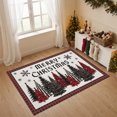 thumbnail image 6 of Merry Christmas Washable Area Rug 4 x 6 ft Black Red Xmas Tree Snowflakes Plaid Border Soft Non‑Slip Rugs Stain Repellent Indoor Mats for Living‑Room, Guest Bedroom, Casual Dining Room, 6 of 9