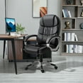 thumbnail image 2 of Lacoo Leather High Back Office Chair Ergonomic Executive Office Chair Swivel Computer Desk Chair Lumbar Support Soft Cushioned Padded Arms, Black, 2 of 7