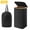 Black, variant on Norcho 100L Laundry Basket with Lid, Large Foldable Laundry Hamper with Bamboo Handles and Removable Bag, Black