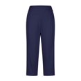 thumbnail image 4 of MKLEKYY Leggings Capris elásticos de cintura alta para mujer, para yoga, entrenamiento informal, pantalones capri, leggings rectos cortos, 4 of 5