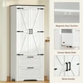 thumbnail image 4 of TEENFON 66.2" H Storage Cabinet with 2 Drawers, Farmhouse Kitchen Pantry Cabinet with 2 Doors & Adjustable Shelf, Handbag Storage Organizer, for Living Room, Kitchen, Bedroom, White, 4 of 9