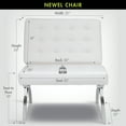 thumbnail image 3 of Studio Designs Home Newel Accent Chair Blended Leather and Chrome Frame / White, 3 of 15