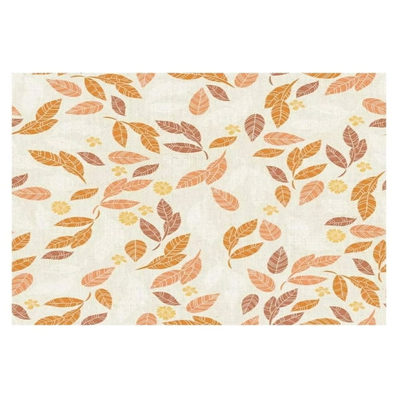 WUYVCG Fall Decorations Clearance Sale Fall Placemats Set Of 4 Orange Autumn Placemats Burlap Placemats Leaves and Elegant Flowers for Dining Kitchen Restaurant Table Home Decor