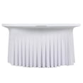 thumbnail image 5 of BalsaCircle 5 feet White Wavy Spandex Fitted Round Tablecloth Table Skirt Table Linens, 5 of 6
