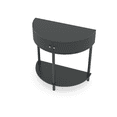 thumbnail image 6 of Tcbosik Half Moon Console Table, 2-Tier Modern Entryway Table with Storage, Small Sofa Table with Open Shelf & Solid Wood Legs for Living Room, Hallway, Space Saving, Dark Gray, 6 of 8