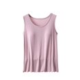 thumbnail image 2 of SDNall Blouse pour Femmes Unie Décontractée Mode Col Rond Régulière Sans Manches Hauts de Nuit, 2 of 9