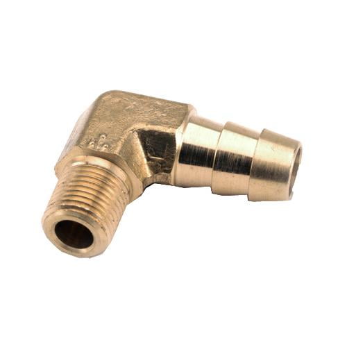 757020-0608 Pipe Fitting, Barb Insert Elbow, 90-Degree, Lead-Free Brass, 3/8 Hose x 1/2-In. MPT - Quantity 1