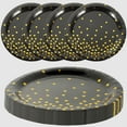 thumbnail image 4 of NUOLUX 16pcs Disposable Paper Plates Solid Black Cake Plate Decorative Tableware Party Supplies (9inch), 4 of 5