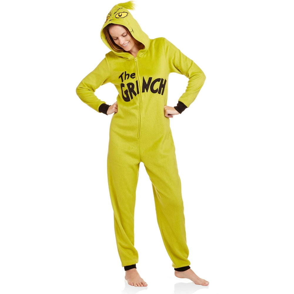 Licensed Grinch Women's and Women's Plus One Piece Pajamas Walmart