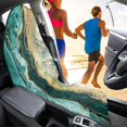 thumbnail image 4 of FUIALDOLG Teal Gold Agate Waterproof Car Seat Cover, Breathable Microfiber Front Cover, Non Slip for Cars Trucks and Driver Seats, 4 of 7