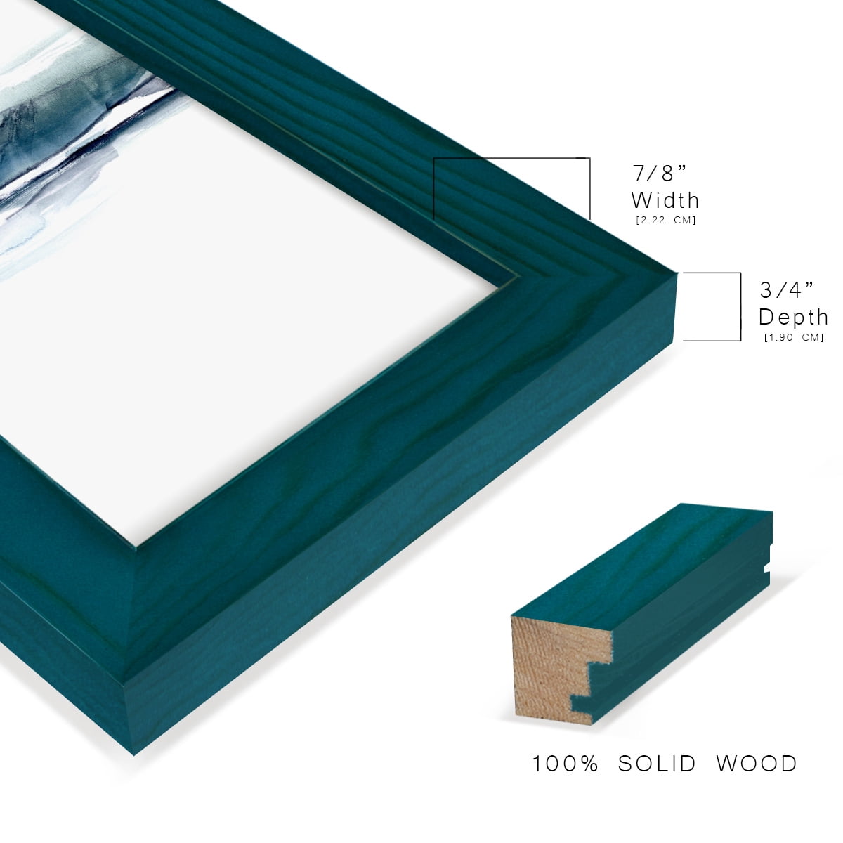 Stark Horizon I - Framed Print w/glass - Ocean Blue