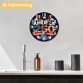 thumbnail image 6 of 12 Inch Patriotic Wall Clock, USA 250th Anniversary Wooden Round Wall Clocks with Silent Non-Ticking Quartz Movement, Battery Operated, Art Decor Hanging Clock for Kitchen, Bedroom, Living Room, 6 of 9