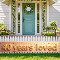 thumbnail image 4 of LUUFILx Golden 40 Years Loved Banner Background Backdrop Birthday Party Decorations Anniversary Photography Props Celebration Supplies, 4 of 7