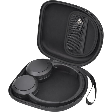 Headphone Case Compatible with Sony WH-CH520 Wireless Headphones Bluetooth On-Ear Headset with Microphone, Over Ear Noise Cancelling Earphone Bag for USB Cable for Work- Black (Box Only)