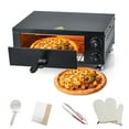thumbnail image 1 of 1100W Commercial Electric Pizza Oven 12 Inch, Stainless Steel Countertop Pizza Maker with Dual Heating, Adjustable Temp 0-572F and 60 Min Timer, for Food Truck Restaurant Home Kitchen, 1 of 7