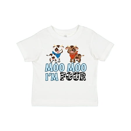 

Inktastic Moo Moo I m 4 with Cute Holstein Cows Gift Toddler Boy or Toddler Girl T-Shirt