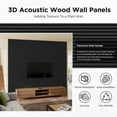 thumbnail image 3 of Plank & Hue 4Pcs 94.5"x12.6" Wood Soundproof Wall Panels Wood Slat Acoustic Panels, Black Oak, 3 of 6
