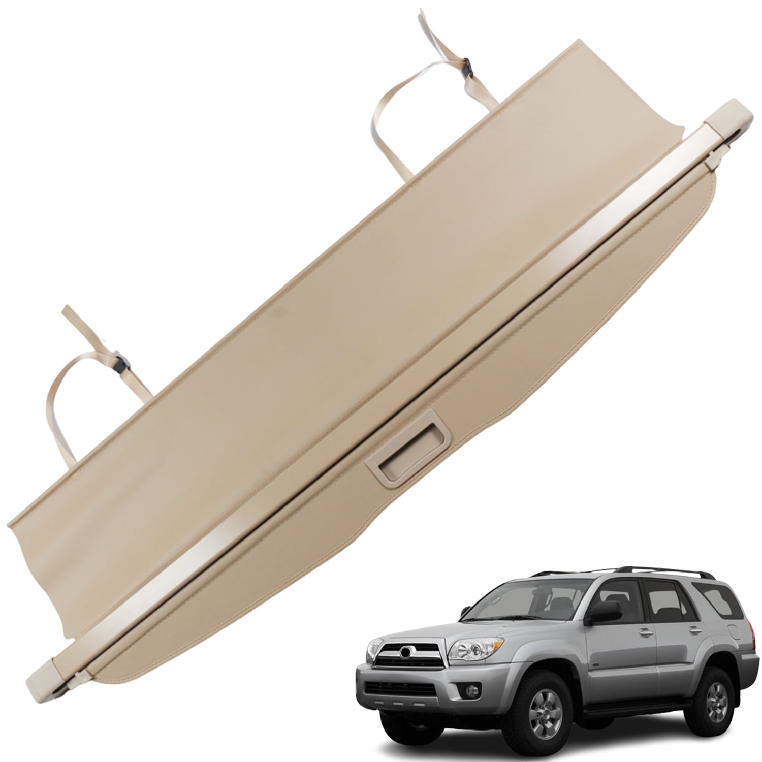 Fit 2003-2009 Toyota 4Runner Retractable Cargo Cover for 2003 2004 2005 2006 2007 2008 2009 Toyota 4Runner SUV Accessory Rear Trunk Privacy Shield Shade, Beige