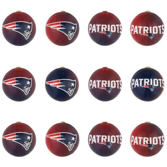 New England Patriots Holiday Ball Ornaments 12-Pack