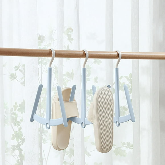 Tendedero de zapatos | Colgador de plástico giratorio multifuncional para zapatos, zapatillas de deporte, sombreros, calcetines | Diseño plegable a prueba de viento | Organizador de pie que ahorra