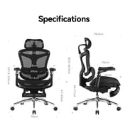 SIHOO C300 Pro Ergonomic Mesh Office Chair with Footrest, Big and Tall Home Desk Chair with Soft 6D Arms, Dynamic Lumbar Support, Gaming & Executive Computer Chairs - Black