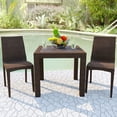thumbnail image 3 of LeisureMod Mace Modern Outdoor Bistro Dining Table with Woven Weave Design, UV-Resistant Polypropylene Patio Table with Umbrella Hole for Patio, Balcony & Garden, Brown, 3 of 7