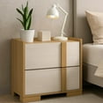 thumbnail image 7 of Hyle Nightstand-2 Drawers-24 Inch Modern Natural Brown and White, 7 of 7