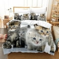 thumbnail image 7 of 3pcs animal cat 3D printing quilt cover, Bedding Cover Suit 3 Pcs White Cat Printed Quilt Cover Set Newly  Home Bed Clothes With Bedding Pillow Cover, 7 of 7