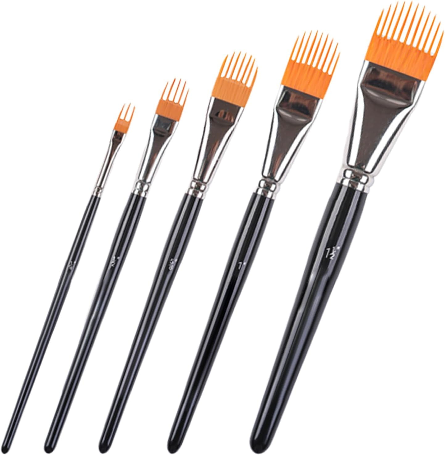 Watercolor Brushes - 5 Piece Watercolor Comb Paint Brush Set, Flat Artist Brush, Round Oval Paintbrush | Easy to Clean Painting Tools for Kids Beginners Adults Travel Classroom Art Studio Hobbies