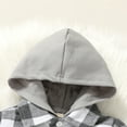 thumbnail image 3 of Younger Tree Kid Toddler Boy Flannel Shirt Baby Long Sleeve Hooded Plaid Button Shirt for 4-5T, 3 of 7